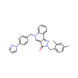 Cc1ccc(Cn2nc3c4ccccc4n(Cc4ccc(-n5cccn5)cc4)cc-3c2=O)c(C)c1 ZINC000299821656