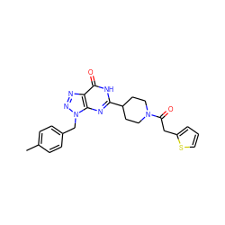 Cc1ccc(Cn2nnc3c(=O)[nH]c(C4CCN(C(=O)Cc5cccs5)CC4)nc32)cc1 ZINC000004439362