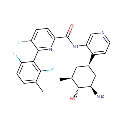 Cc1ccc(F)c(-c2nc(C(=O)Nc3cnccc3[C@@H]3C[C@H](C)[C@@H](O)[C@H](N)C3)ccc2F)c1F ZINC000140290734