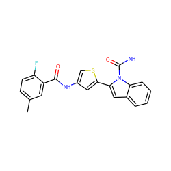 Cc1ccc(F)c(C(=O)Nc2csc(-c3cc4ccccc4n3C([NH])=O)c2)c1 ZINC001772589903