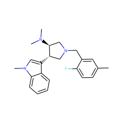 Cc1ccc(F)c(CN2C[C@H](c3cn(C)c4ccccc34)[C@@H](N(C)C)C2)c1 ZINC001772603971