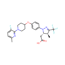 Cc1ccc(F)c(N2CCC(Oc3ccc(N4N=C(C(F)(F)F)[C@@H](C)[C@@H]4CC(=O)O)cc3)CC2)n1 ZINC000219562839