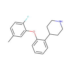 Cc1ccc(F)c(Oc2ccccc2C2CCNCC2)c1 ZINC000045320291