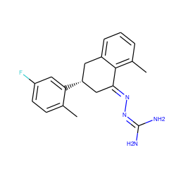 Cc1ccc(F)cc1[C@H]1C/C(=N\N=C(N)N)c2c(C)cccc2C1 ZINC000148012462