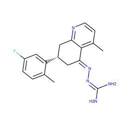 Cc1ccc(F)cc1[C@H]1C/C(=N\N=C(N)N)c2c(C)ccnc2C1 ZINC000013474711