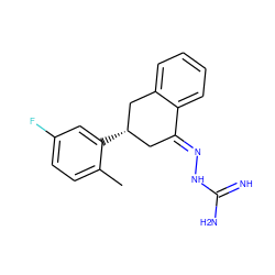 Cc1ccc(F)cc1[C@H]1C/C(=N\NC(=N)N)c2ccccc2C1 ZINC001772638115