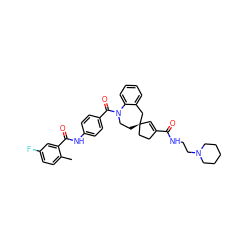 Cc1ccc(F)cc1C(=O)Nc1ccc(C(=O)N2CC[C@]3(C=C(C(=O)NCCN4CCCCC4)CC3)Cc3ccccc32)cc1 ZINC000026835809