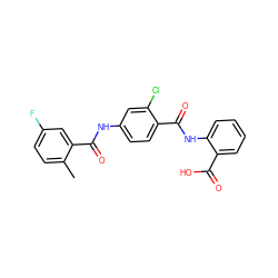 Cc1ccc(F)cc1C(=O)Nc1ccc(C(=O)Nc2ccccc2C(=O)O)c(Cl)c1 ZINC000028824055