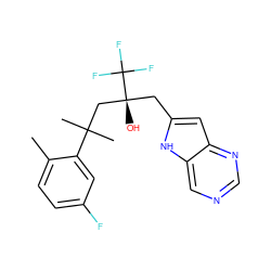 Cc1ccc(F)cc1C(C)(C)C[C@@](O)(Cc1cc2ncncc2[nH]1)C(F)(F)F ZINC000034635754