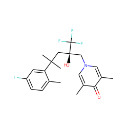 Cc1ccc(F)cc1C(C)(C)C[C@@](O)(Cn1cc(C)c(=O)c(C)c1)C(F)(F)F ZINC000034802060