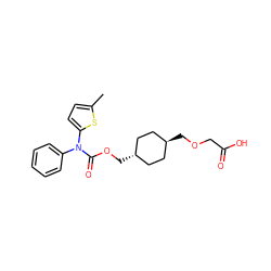 Cc1ccc(N(C(=O)OC[C@H]2CC[C@H](COCC(=O)O)CC2)c2ccccc2)s1 ZINC001772575296