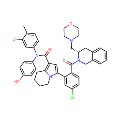 Cc1ccc(N(C(=O)c2cc(-c3cc(Cl)ccc3C(=O)N3Cc4ccccc4C[C@H]3CN3CCOCC3)n3c2CCCC3)c2ccc(O)cc2)cc1Cl ZINC001772624321