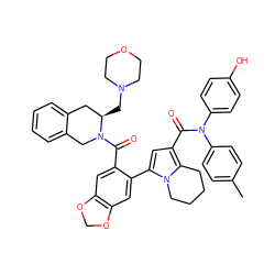 Cc1ccc(N(C(=O)c2cc(-c3cc4c(cc3C(=O)N3Cc5ccccc5C[C@H]3CN3CCOCC3)OCO4)n3c2CCCC3)c2ccc(O)cc2)cc1 ZINC000205576759