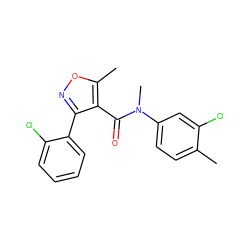 Cc1ccc(N(C)C(=O)c2c(-c3ccccc3Cl)noc2C)cc1Cl ZINC000043208217