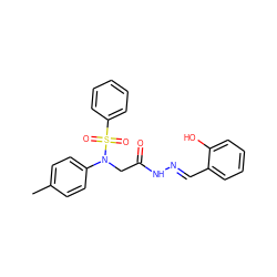 Cc1ccc(N(CC(=O)N/N=C/c2ccccc2O)S(=O)(=O)c2ccccc2)cc1 ZINC000002900252