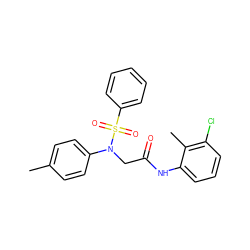 Cc1ccc(N(CC(=O)Nc2cccc(Cl)c2C)S(=O)(=O)c2ccccc2)cc1 ZINC000001215037