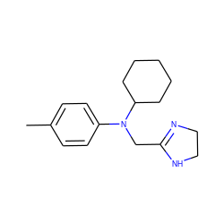 Cc1ccc(N(CC2=NCCN2)C2CCCCC2)cc1 ZINC000029466644