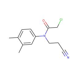 Cc1ccc(N(CCC#N)C(=O)CCl)cc1C ZINC000003068449