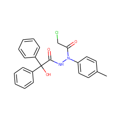 Cc1ccc(N(NC(=O)C(O)(c2ccccc2)c2ccccc2)C(=O)CCl)cc1 ZINC000002301082