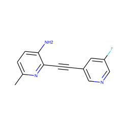 Cc1ccc(N)c(C#Cc2cncc(F)c2)n1 ZINC000034117232