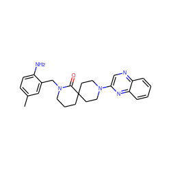 Cc1ccc(N)c(CN2CCCC3(CCN(c4cnc5ccccc5n4)CC3)C2=O)c1 ZINC000096173163