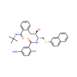 Cc1ccc(N)cc1C(=O)N[C@@H](CSc1ccc2ccccc2c1)[C@H](O)Cc1ccccc1C(=O)NC(C)(C)C ZINC000027850695