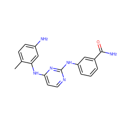 Cc1ccc(N)cc1Nc1ccnc(Nc2cccc(C(N)=O)c2)n1 ZINC000028950539