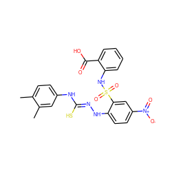 Cc1ccc(N/C(S)=N/Nc2ccc([N+](=O)[O-])cc2S(=O)(=O)Nc2ccccc2C(=O)O)cc1C ZINC000008685561