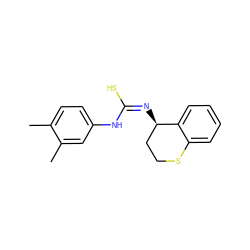 Cc1ccc(N/C(S)=N\[C@@H]2CCSc3ccccc32)cc1C ZINC000005225384