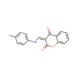 Cc1ccc(N/C=C2\C(=O)Oc3ccccc3C2=O)cc1 ZINC000100293356