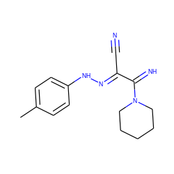 Cc1ccc(N/N=C(\C#N)C(=N)N2CCCCC2)cc1 ZINC000002288988