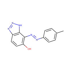 Cc1ccc(N=Nc2c(O)ccc3nn[nH]c23)cc1 ZINC000261135394