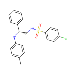 Cc1ccc(N[C@@H](CNS(=O)(=O)c2ccc(Cl)cc2)c2ccccc2)cc1 ZINC000001170848