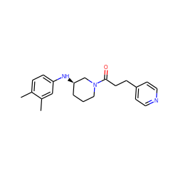 Cc1ccc(N[C@@H]2CCCN(C(=O)CCc3ccncc3)C2)cc1C ZINC000011822182