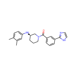 Cc1ccc(N[C@@H]2CCCN(C(=O)c3cccc(-c4ncc[nH]4)c3)C2)cc1C ZINC000011664025