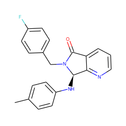 Cc1ccc(N[C@@H]2c3ncccc3C(=O)N2Cc2ccc(F)cc2)cc1 ZINC000003958803