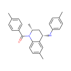 Cc1ccc(N[C@H]2C[C@@H](C)N(C(=O)c3ccc(C)cc3)c3ccc(C)cc32)cc1 ZINC000013490224