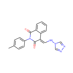 Cc1ccc(N2C(=O)/C(=C/Nn3cnnc3)c3ccccc3C2=O)cc1 ZINC000018154366