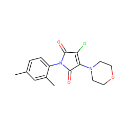 Cc1ccc(N2C(=O)C(Cl)=C(N3CCOCC3)C2=O)c(C)c1 ZINC000000101493