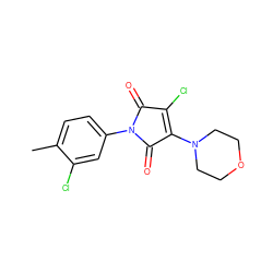 Cc1ccc(N2C(=O)C(Cl)=C(N3CCOCC3)C2=O)cc1Cl ZINC000000140818