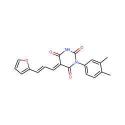 Cc1ccc(N2C(=O)NC(=O)/C(=C\C=C\c3ccco3)C2=O)cc1C ZINC000000450971