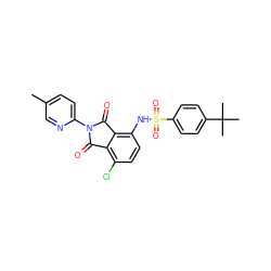 Cc1ccc(N2C(=O)c3c(Cl)ccc(NS(=O)(=O)c4ccc(C(C)(C)C)cc4)c3C2=O)nc1 ZINC000653848985