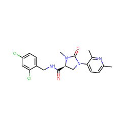 Cc1ccc(N2C[C@@H](C(=O)NCc3ccc(Cl)cc3Cl)N(C)C2=O)c(C)n1 ZINC000043199822