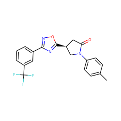 Cc1ccc(N2C[C@@H](c3nc(-c4cccc(C(F)(F)F)c4)no3)CC2=O)cc1 ZINC000012416176