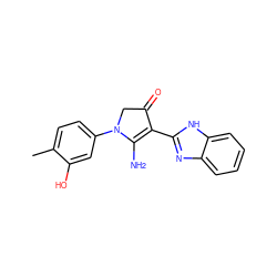 Cc1ccc(N2CC(=O)C(c3nc4ccccc4[nH]3)=C2N)cc1O ZINC000005009275