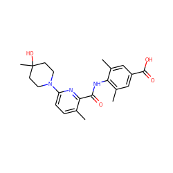 Cc1ccc(N2CCC(C)(O)CC2)nc1C(=O)Nc1c(C)cc(C(=O)O)cc1C ZINC000216499897