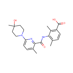 Cc1ccc(N2CCC(C)(O)CC2)nc1C(=O)Nc1c(C)ccc(C(=O)O)c1C ZINC000216500137