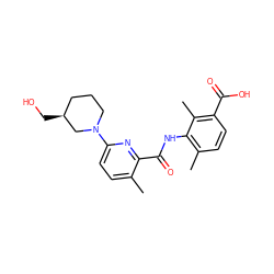 Cc1ccc(N2CCC[C@H](CO)C2)nc1C(=O)Nc1c(C)ccc(C(=O)O)c1C ZINC000216499702