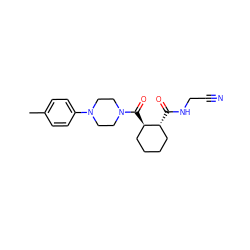 Cc1ccc(N2CCN(C(=O)[C@@H]3CCCC[C@H]3C(=O)NCC#N)CC2)cc1 ZINC000095554809