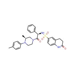 Cc1ccc(N2CCN(C(=O)[C@H](NS(=O)(=O)c3ccc4c(c3)CCC(=O)N4)c3ccccc3)C[C@@H]2C)cc1 ZINC000102265925